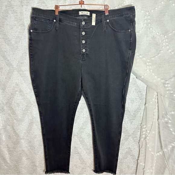 NWT Madewell 10" High Rise Skinny jeans in Berkeley black button fly size 37P - Picture 3 of 12